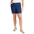 Plus Size Women's Raw Hem June Fit Denim Shorts by June+Vie in Medium Blue (Size 22 W)
