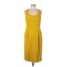 Michael Kors Casual Dress - Sheath Square Sleeveless: Yellow Solid Dresses - Women's Size 12