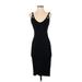Leith Casual Dress - Party Plunge Sleeveless: Black Solid Dresses - Women's Size Small