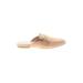 Dolce Vita Mule/Clog: Slip-on Stacked Heel Casual Tan Solid Shoes - Women's Size 7 1/2 - Almond Toe