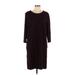 J.Jill Casual Dress - Sweater Dress: Burgundy Solid Dresses - Women's Size Large