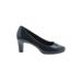 Rockport Heels: Slip On Chunky Heel Work Black Solid Shoes - Women's Size 9 - Round Toe