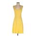 Herou Casual Dress - A-Line: Yellow Solid Dresses - Women's Size Small