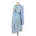 Gap - Maternity Casual Dress - Wrap High Neck Long sleeves: Blue Print Dresses - Women's Size X-Small