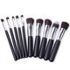 JHNNMS 10 PCS Makeup Brushes Eyeshadow Rouge Liquid Foundation Brushes Cosmetic Tools Professional Soft Synthetic Hair Brush Mini Kits (Color : Svart)