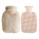 Reusable Winter Hot Water Bag Hand Warmer PVC Stress Pain Relief Therapy Hand Pocket Hot Water Bottle with Soft Fleece Cover (Color : Light Coffee)