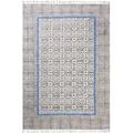 CASAVANI 3 Square Area Rug Kilim Rug Boho Rug Blue Black Cotton Area Rug Easy Washable Rug Flatweave Rugs for Small Bedroom Square Dining Table Square Mat