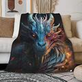 AMITAYUS Ultra Soft Flannel Fleece Throw Blanket Dragon All Season Warm and Cozy Quilt Blanket for Bed Sofa Couch 50"X40"for Kids