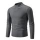RKYNOOZX Men jumpers Autumn Sweater Men's Half High Neck Basic Solid Color Casual Versatile Round Neck Knit With Sweater Inside-dark Grey-xl 60-68kg