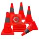 Lnfxkvva 5 Pack 17.7 Inch Collapsible Traffic Cones Orange Safety Road Reflective Parking Cone for Training, Parking and Driving Practice