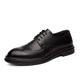 Ninepointninetynine Oxford Shoes for Men Lace Up Wing Tip Brogue Derby Shoes Faux Leather Block Heel Anti-Slip Rubber Sole Low Top Business (Color : Black, Size : 6 UK)