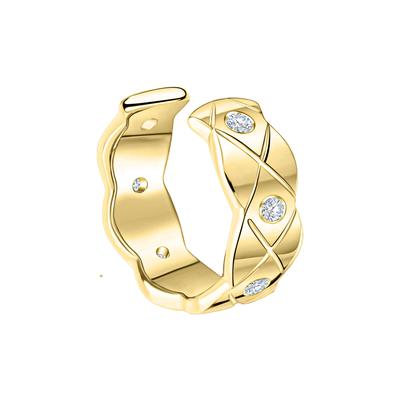 Paar Ohrclips VIVANCE "925-Sterling Silber vergoldet Zirkonia", gelb (gelb, weiß), Ohrringe, Damen, ONE-SIZE, Silber 925 (Sterlingsilber) Image