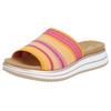 Pantolette REMONTE, Damen, Gr. 44, bunt (gelb, fuchsia), Textil, gestreift, sportlich, Schuhe, Keilabsatz, Sommerschuh, Schlappen mit praktischem Elastikeinfass