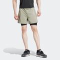 Shorts ADIDAS PERFORMANCE "GYM+ WV 2in1 S" Gr. L, N-Gr, grün (silver pebble) Herren Hosen Sportbekleidung