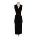 Theory Casual Dress - Sheath V-Neck Sleeveless: Black Solid Dresses - Women's Size P