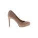 MICHAEL Michael Kors Heels: Slip-on Stiletto Cocktail Tan Print Shoes - Women's Size 9 1/2 - Round Toe