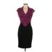 Venus Cocktail Dress - Sheath V Neck Short sleeves: Burgundy Dresses - Women's Size 6