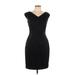 Club Monaco Casual Dress - Sheath V-Neck Sleeveless: Black Print Dresses - Women's Size 10