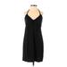 Express Casual Dress - Slip dress: Black Solid Dresses - Women's Size X-Small