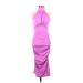 Susana Monaco Casual Dress - Bodycon High Neck Sleeveless: Purple Solid Dresses - Women's Size X-Small