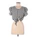 Cosmopolitan Dress the Population Short Sleeve Blouse: Black Tops - Women's Size Medium