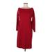 Boston Proper Casual Dress - Sheath: Burgundy Solid Dresses - Women's Size Medium