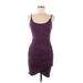 Shein Casual Dress - Bodycon Scoop Neck Sleeveless: Purple Solid Dresses - Women's Size Medium