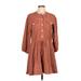 Nine West Casual Dress - Mini Crew Neck 3/4 sleeves: Brown Print Dresses - New - Women's Size Large