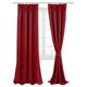 Hiasan Red Blackout Curtains for Bedroom Pencil Pleat Curtains for Living Room with Tiebacks Thermal Curtains 90 x 90 Inch 2 Panels