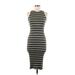Fashion Nova Casual Dress - Bodycon: Gray Stripes Dresses - Women's Size Medium