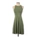 Athleta Casual Dress - A-Line: Green Solid Dresses - Women's Size 2X-Small