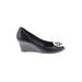 Tory Burch Wedges: Black Solid Shoes - Women's Size 9 1/2 - Round Toe