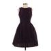 Calvin Klein Casual Dress - A-Line High Neck Sleeveless: Burgundy Solid Dresses - Women's Size 4