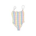 J.Crew One Piece Swimsuit: Yellow Stripes Swimwear - Women's Size 6