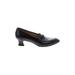 Salvatore Ferragamo Heels: Loafers Chunky Heel Minimalist Black Print Shoes - Women's Size 8 1/2 - Almond Toe
