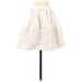 Express Outlet Casual A-Line Skirt Mini: Ivory Solid Bottoms - Women's Size 0