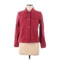 Coldwater Creek Denim Jacket: Short Red Print Jackets & Outerwear - Women's Size Medium Petite