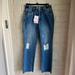 Anthropologie Jeans | Anthropologie Avic Les Filles Nwt Size 27 Distressed Stretch Denim Jeans | Color: Blue | Size: 27