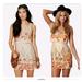 Free People Dresses | Free People Dress Sz 10 Big Bang Gold Floral Aztec Dress Nwt | Color: Gold/Tan | Size: 10