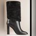 Burberry Shoes | Luxurious Burberry Black Mink And Leather Boot - Elegance And Comfort | Color: Black | Size: 7.5