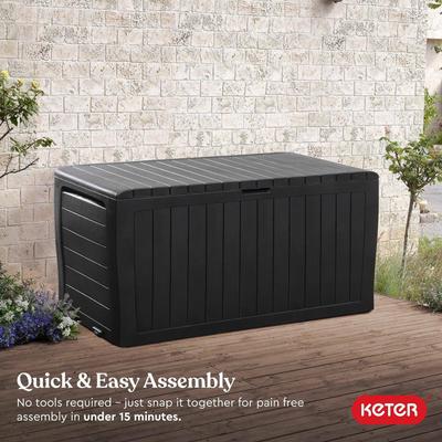 71 Gallon Resin Deck Box-Organization and Storage for Patio Furniture Outdoor Cushions,Throw Pillows, Garden Tools and Pool Toys