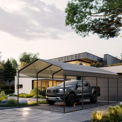 MAISON ARTS Heavy Duty Metal Carport with Galvanized Steel Roof for Cars, Boats, and Tractors