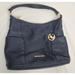 Michael Kors Bags | Michael Kors Navy Pebbled Leather Anita Large Shoulder Hobo Hand Bag | Color: Blue/Gold | Size: Large