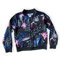 Adidas Jackets & Coats | Adidas Girls Allover Floral Tricot Full Zip Track Jacket, Size Medium 10/12 | Color: Black/Blue | Size: 10g