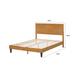 MUSEHOMEINC Mid Century Modern Solid Wood Platform Bed,Bed Frame with Adjustable Height Headboard,No Box Spring Needed