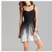 Free People Dresses | Free People Silver Foiled Ombr Black Lace Mini Dress Size S | Color: Black | Size: M