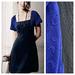 Anthropologie Dresses | Anthropologie Moulinette Soeurs Black Blue Silk Puff Sleeve Bolero Mini Dress | Color: Black/Blue | Size: 2