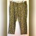 J. Crew Pants & Jumpsuits | J. Crew Pants Women’s 8 Black Beige Animal Print Capris Textured Cuffed Stretch | Color: Black/Tan | Size: 8