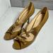Kate Spade Shoes | Kate Spade New York Cammie Camel Patent Leather Peep Toe Heels 8.5 | Color: Tan | Size: 8.5