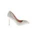 Badgley Mischka Heels: Slip On Stiletto Cocktail Party Silver Shoes - Women's Size 7 1/2 - Pointed Toe